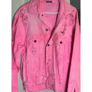 LF Pink Distressed Jacket